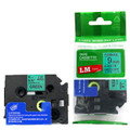 LM Tape Compatible TZe-FX721 3/8" Black On Green Flexible P-touch Tape