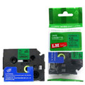 LM Tape Compatible TZe-FX741 3/4" Black On Green Flexible Tape