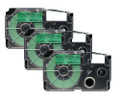 Compatible XR-12GN 1/2 In Black on Green Tape Cassette, 3/Pack