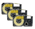 Compatible XR-12YW 1/2 In Black on Yellow Tape Cassette, 3/Pack