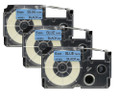 Compatible XR-6BU 1/4 In Black on Blue Tape Cassette, 3/Pack