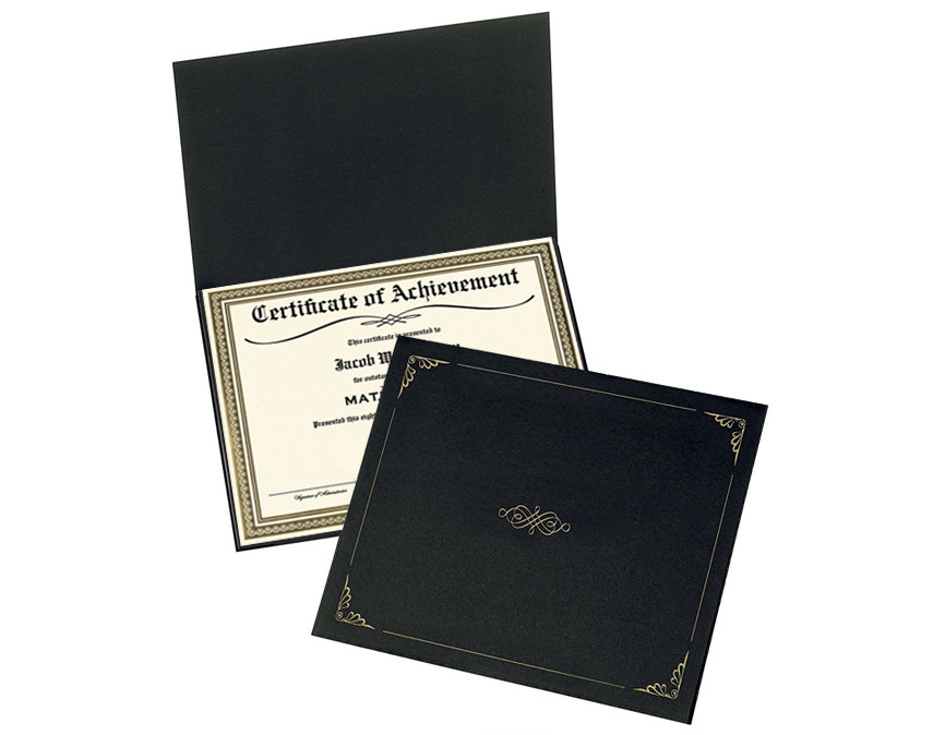 Certificate of Achievement in folder