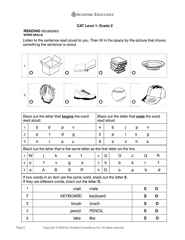 cat prep pack grade 2 pdf download academic excellence