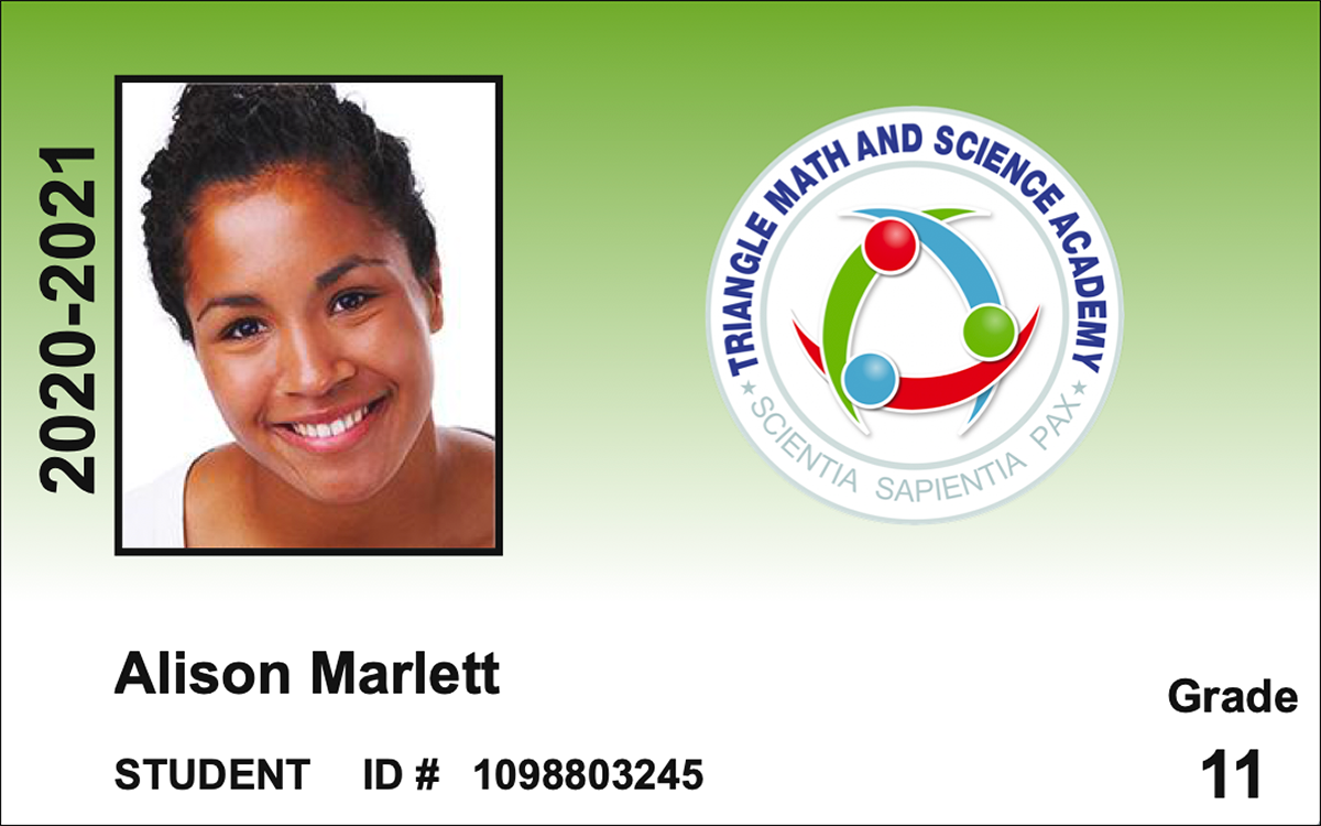 Triangle Math and Science Academy Student ID Card - Academic Excellence