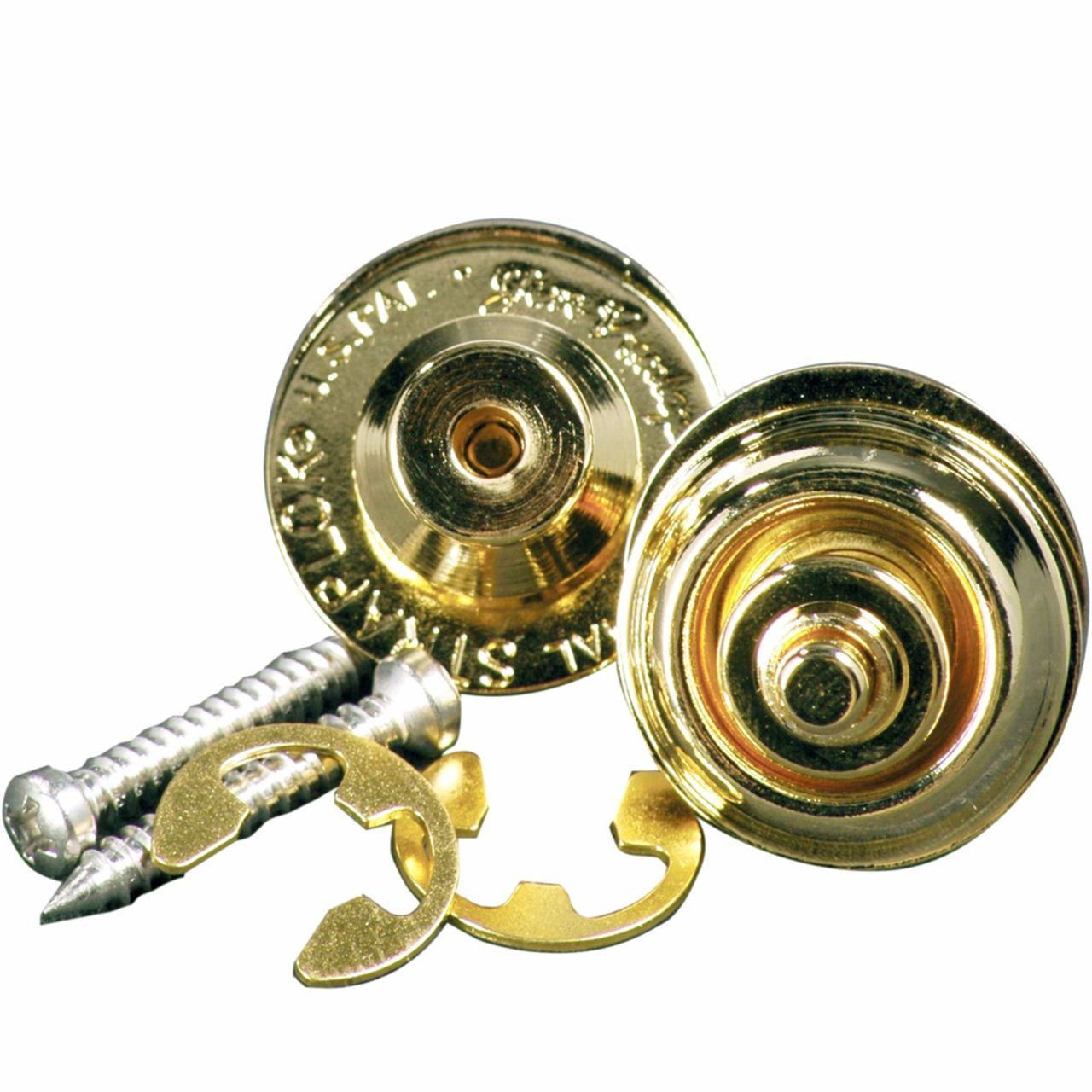 Dunlop Dual Design Straplok System Strap Locks and Buttons Gold