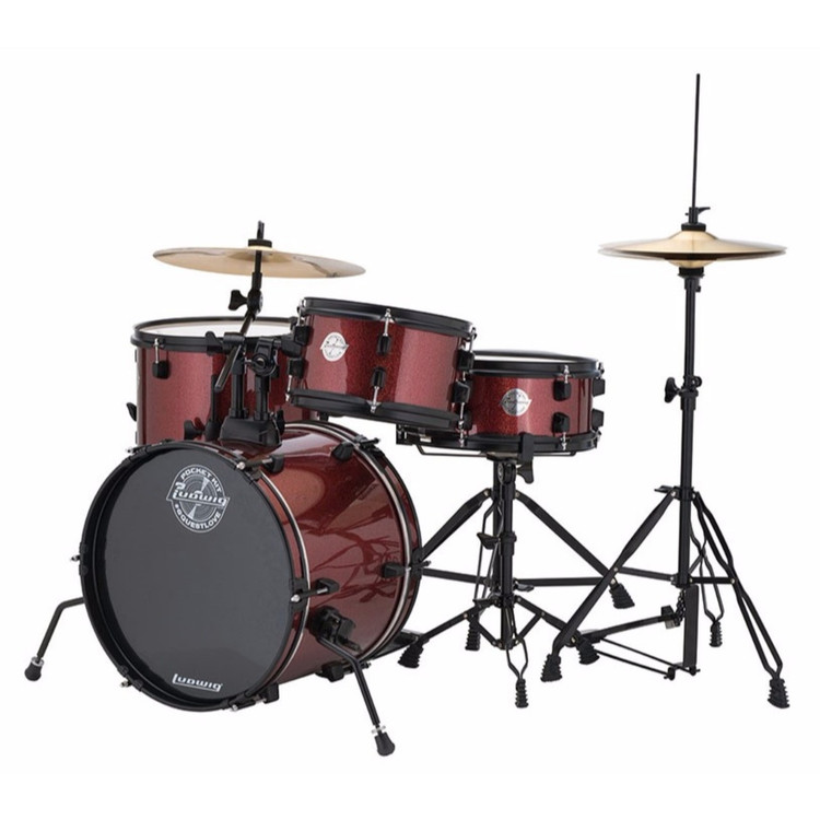 Ludwig LC178X025 Questlove Pocket Kit 4Piece Junior Drum Set, Wine Red