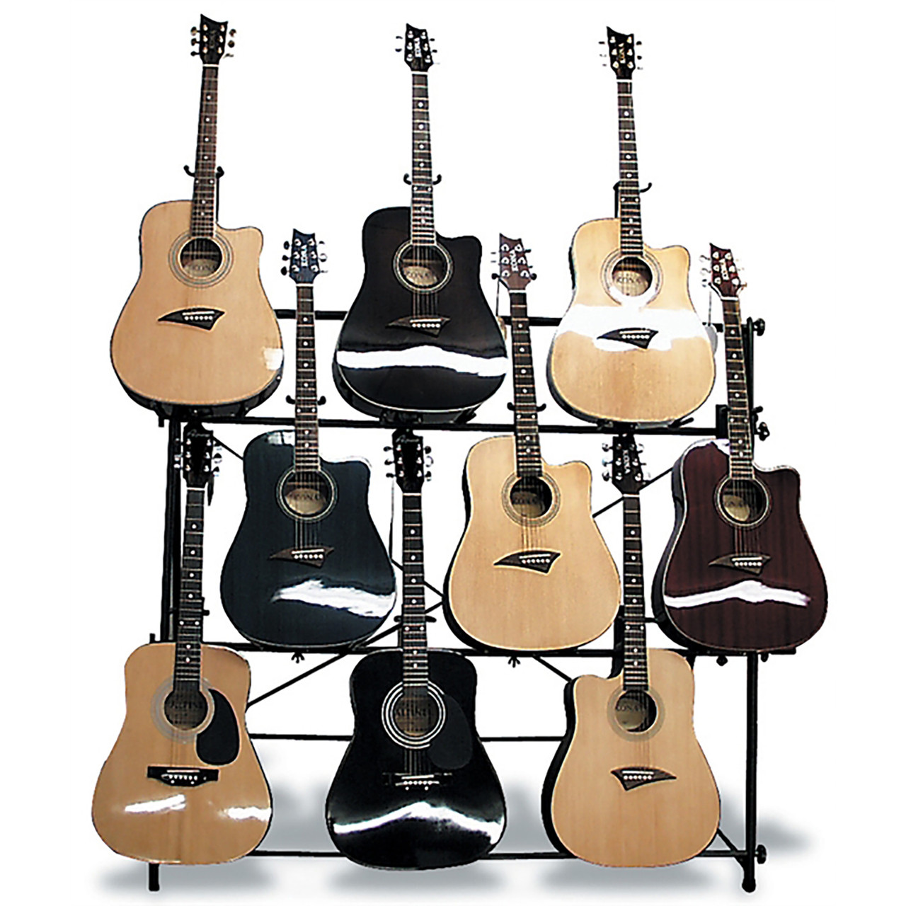 Mirage AGR1009 MultiGuitar Stand, Displays 9 Acoustic or Electric Guitars