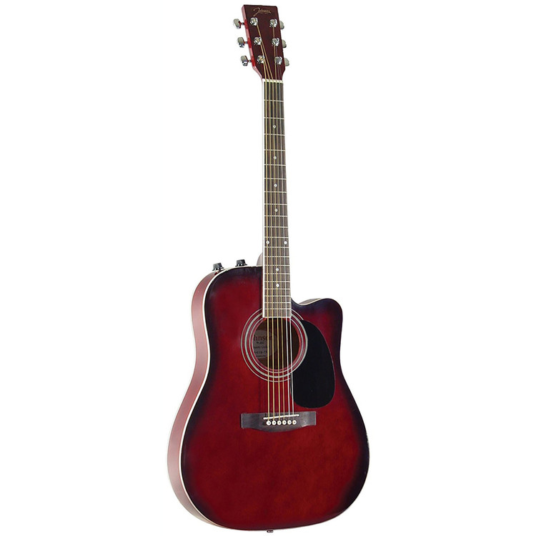 Johnson JG650TR Thinbody Acoustic Electric Guitar, Redburst