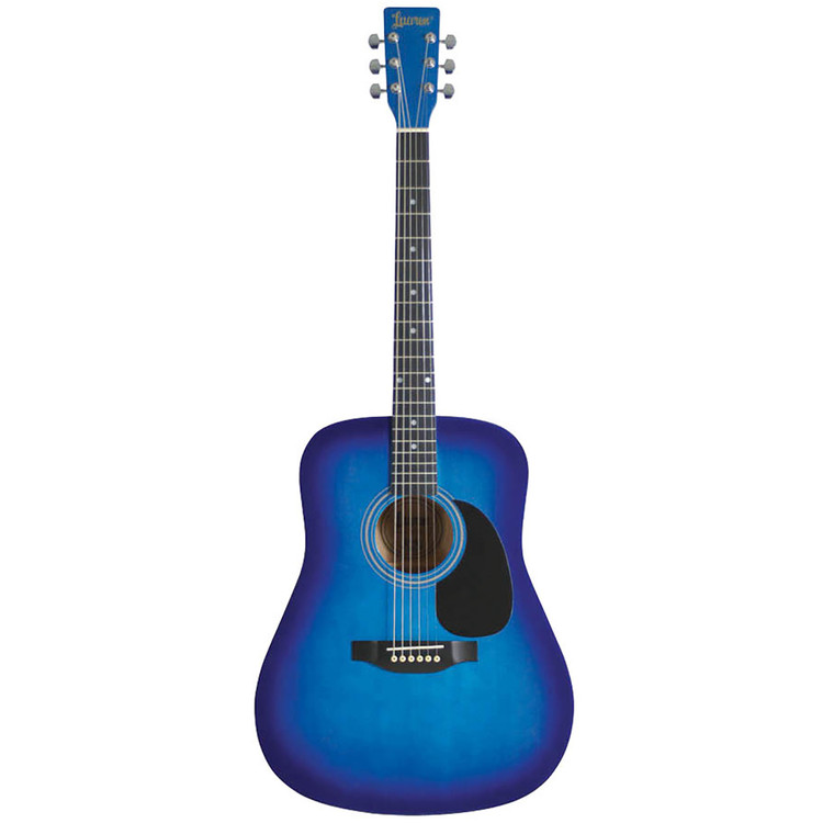Lauren LA125BL 6-String Dreadnought Acoustic Guitar, Blue Burst