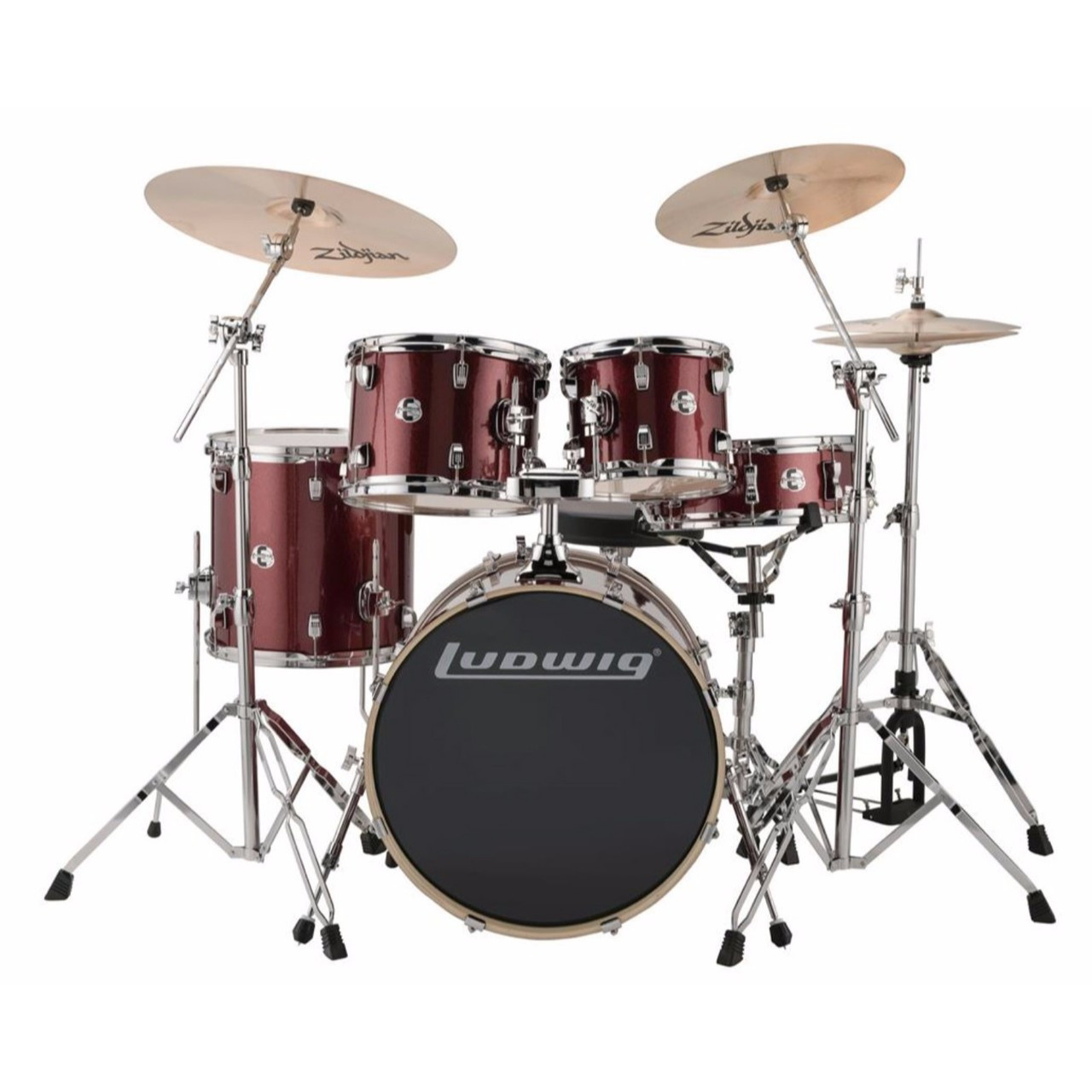 Ludwig LCEE20025 Element Evolution 5-Piece Drum Set with Zildjian ZBT