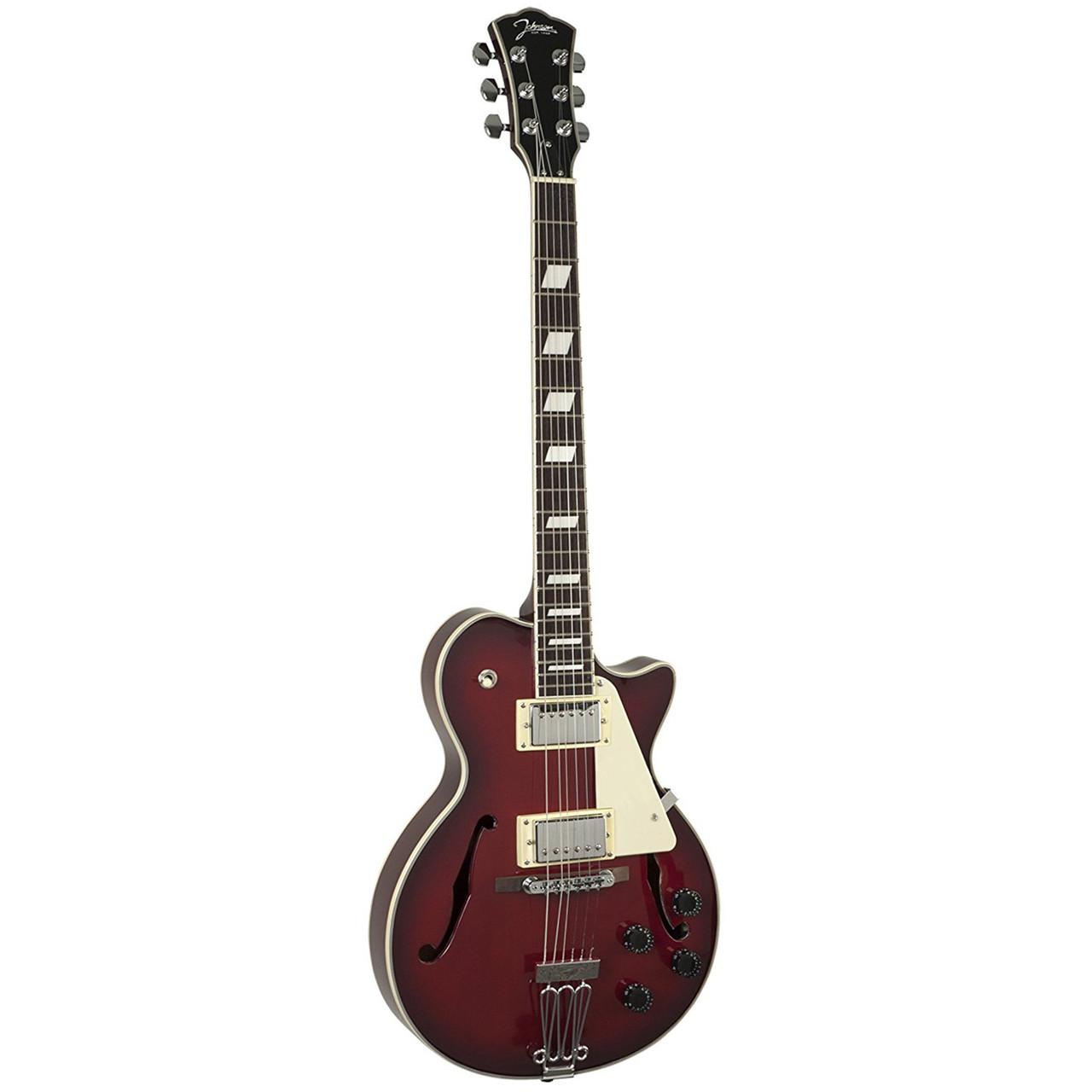 Johnson JH100S Delta Rose Hollowbody Electric Guitar, SunburstJohnson