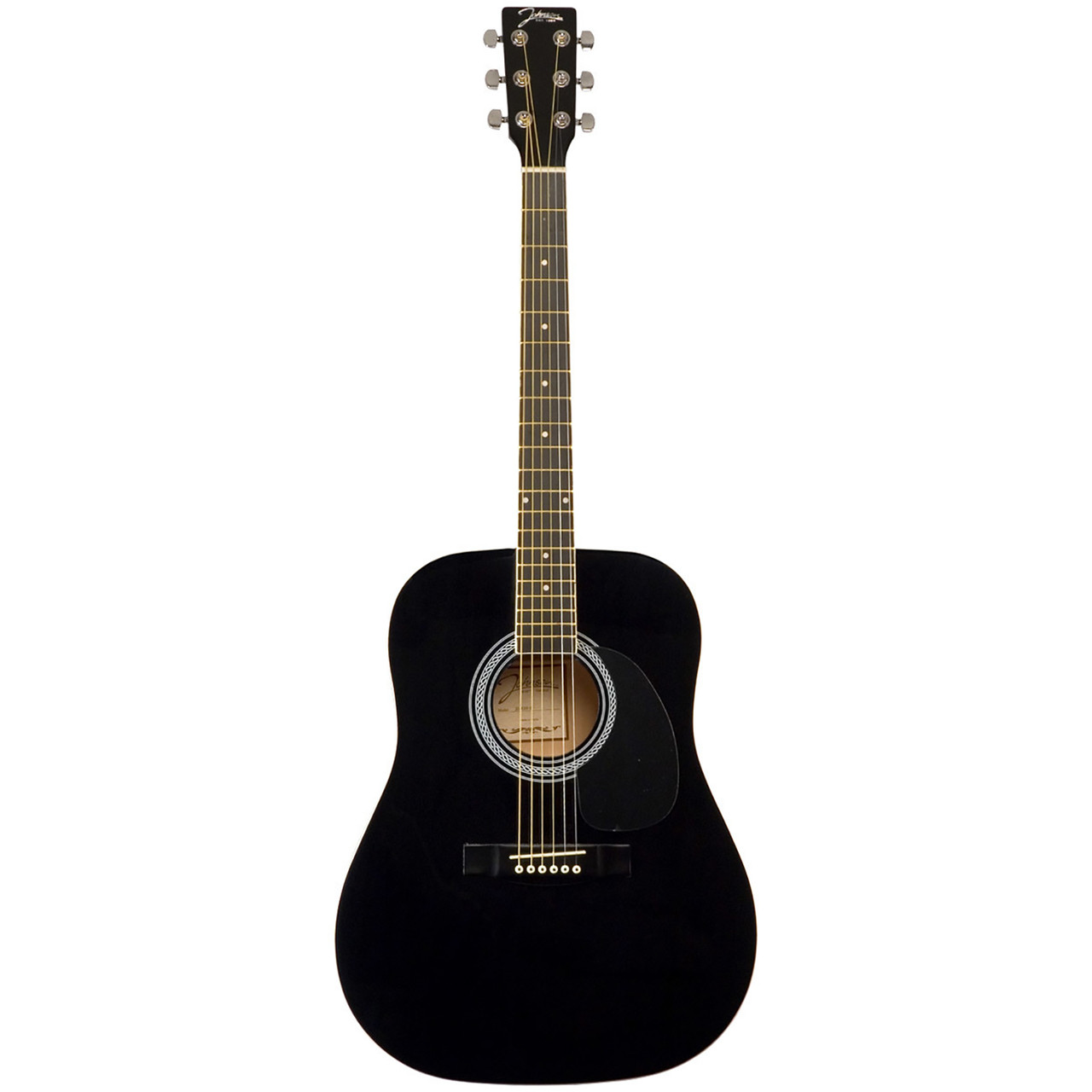 Johnson JG-610-B Player Series Full Size Dreadnought Acoustic Guitar, Black