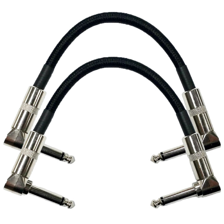6 Pack Strukture Right Angle 6/'/' Inch Woven Effect Pedal Patch Cable Black
