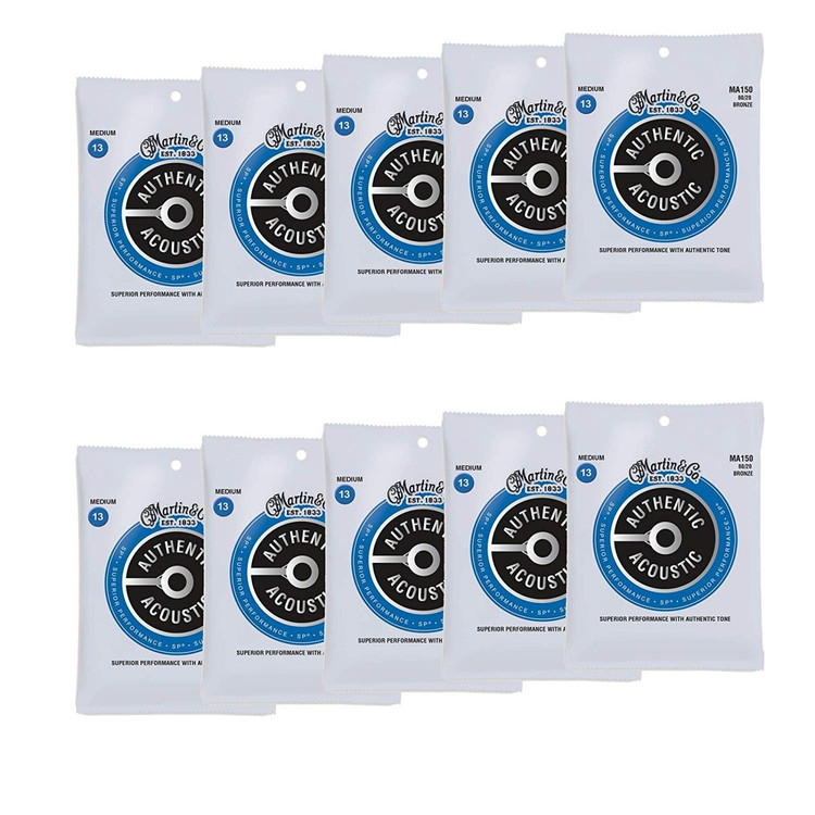 Martin MA150 Authentic Acoustic SP 80/20 Bronze Medium Guitar Strings