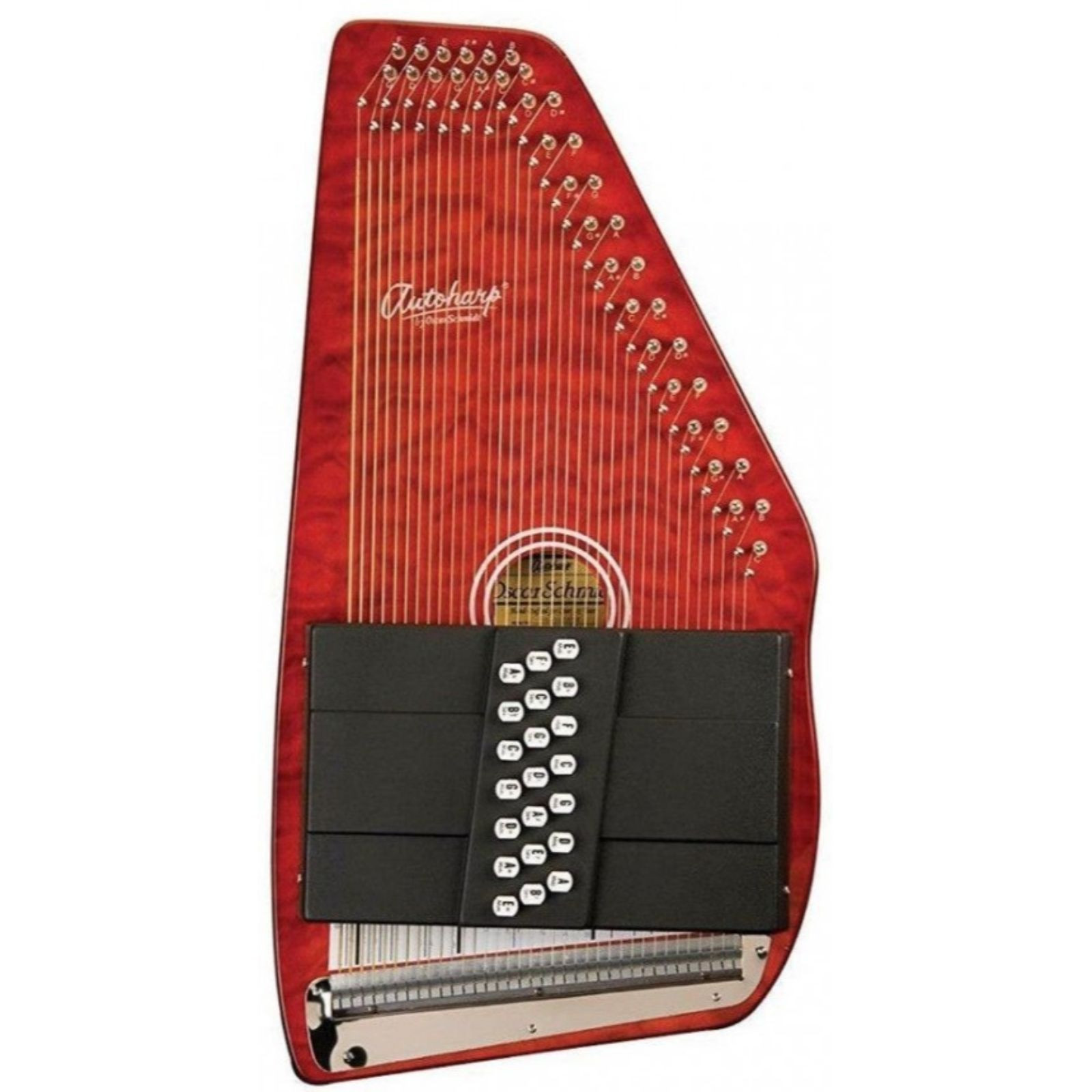 Oscar Schmidt OS21CQTR Classic 21Chord Autoharp, Quilted Transparent Red