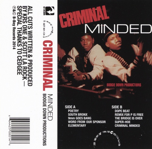 Boogie Down Productions Criminal Minded Cassette Ear Candy Music