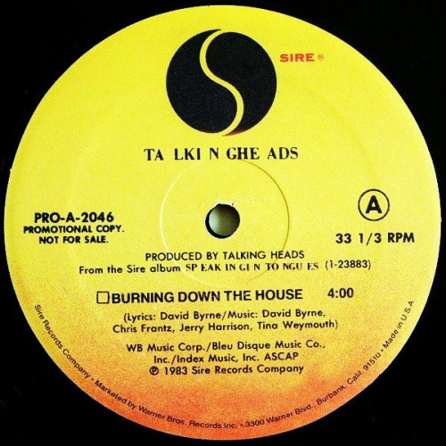talking heads burning down the house