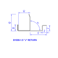 1” Panel  1 ½” “J Return” Aluminum Trim Molding