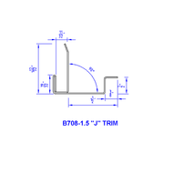 1/4” Panel  1 ½” “J Return” Aluminum Trim Molding