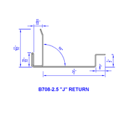1/4” Panel  2 ½” “J Return” Aluminum Trim Molding