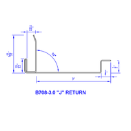 1/4” Panel  3” “J Return” Aluminum Trim Molding