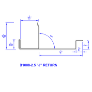 1” Hardie Board Lap Siding  2 ½” “J Return” Aluminum Trim Molding