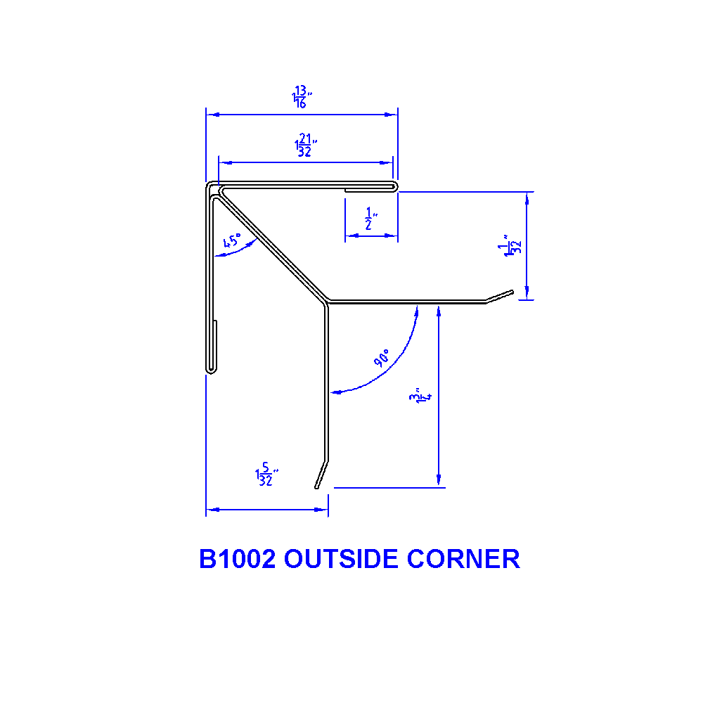 1" Panel Outside Corner Molding Formed Hardie Board Lap Siding CAP