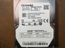 Toshiba MK2561GSYN HDD2F24 D UF01 T FW:MH000D 250gb Sata
