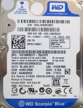 WD WD1600BEVT-75A23T0 HHNTJHBB (WXL1) Thailand 160gb 2.5" Sata HDD 10JAN2011