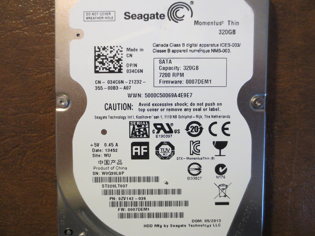 Seagate ST320LT007 9ZV142-036 FW:0007DEM1 WU 320gb Sata (Donor for Parts)  Donor-9ZV142-036 (T) - Effective Electronics