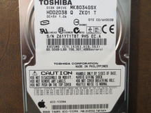 Toshiba MK8034GSX HDD2D38 Q ZK01 T 010 C0/AH303B Apple#655-1339A 80gb Sata