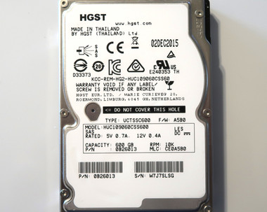 Disque Dur Hitachi 600 Go 2.5" SAS 10K 6G – HUC109060CSS600, Pour Serveurs Et Stockage Haute Performance