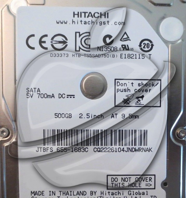 Genuine Hitachi Apple Logo 2.5" 500gb Sata MacBook Pro Mac Mini Laptop HDD  - Effective Electronics