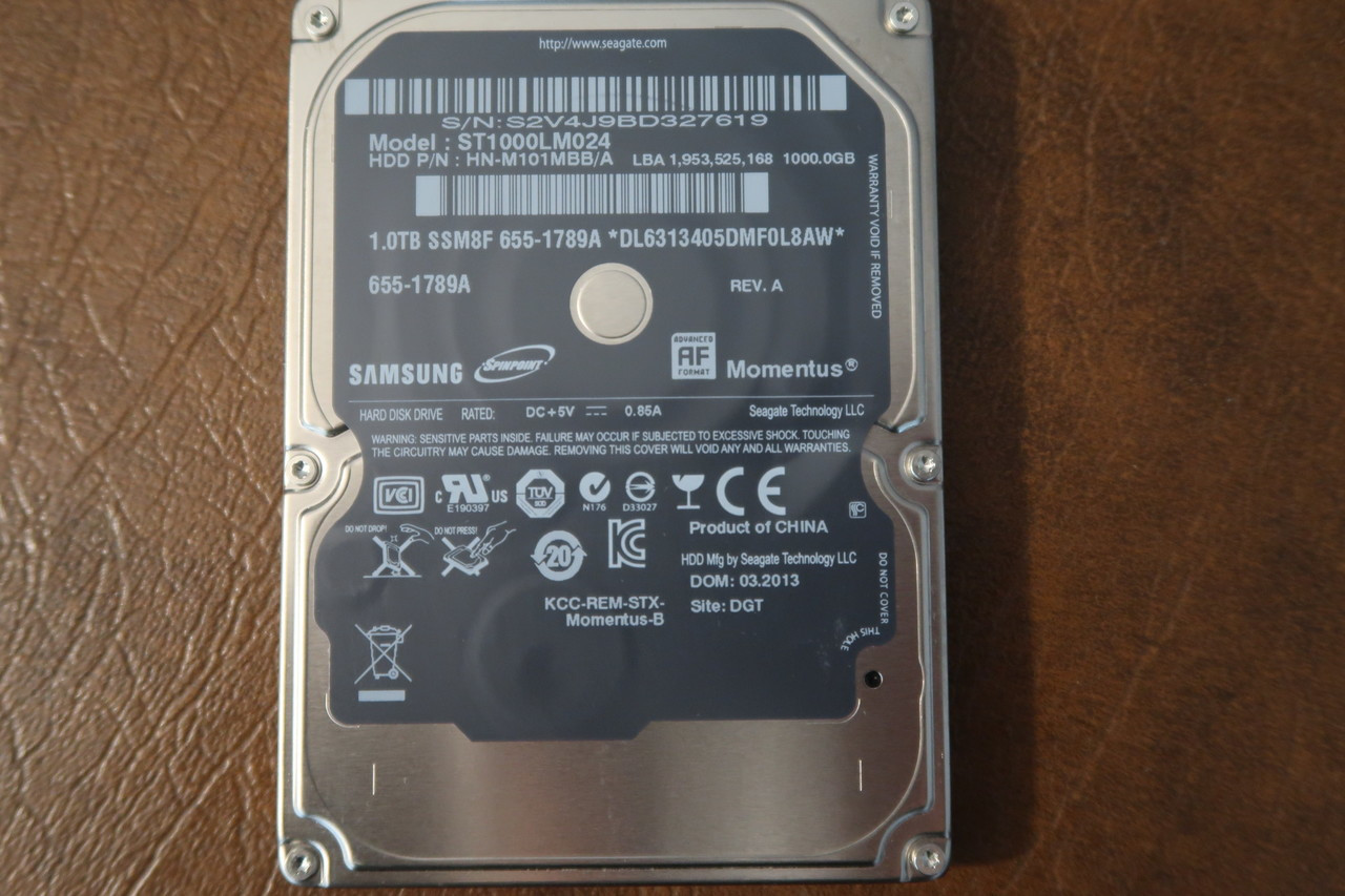 Samsung ST1000LM024 HN-M101MBB/A REV.A DGT Apple#655-1789A 2.5" 1.0TB Sata  HDD - Effective Electronics