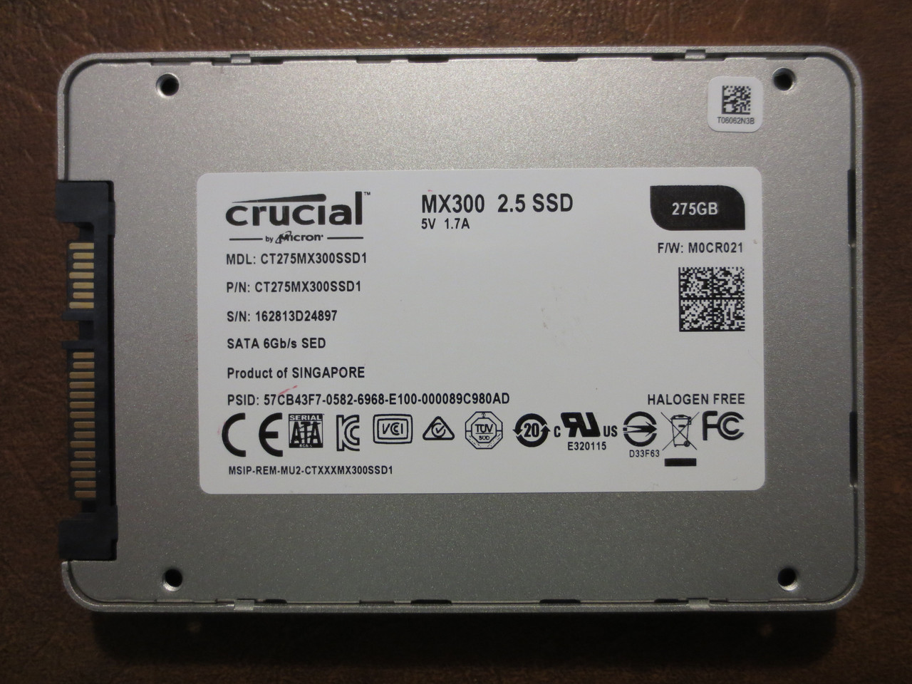 Crucial CT275MX300SSD1 FW:M0CR021 275gb Sata SSD - Effective Electronics