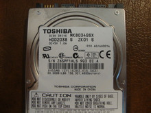 Toshiba MK8034GSX HDD2D38 S ZK01 S 010 A0/AH301A  80gb  Sata (Donor for Parts)