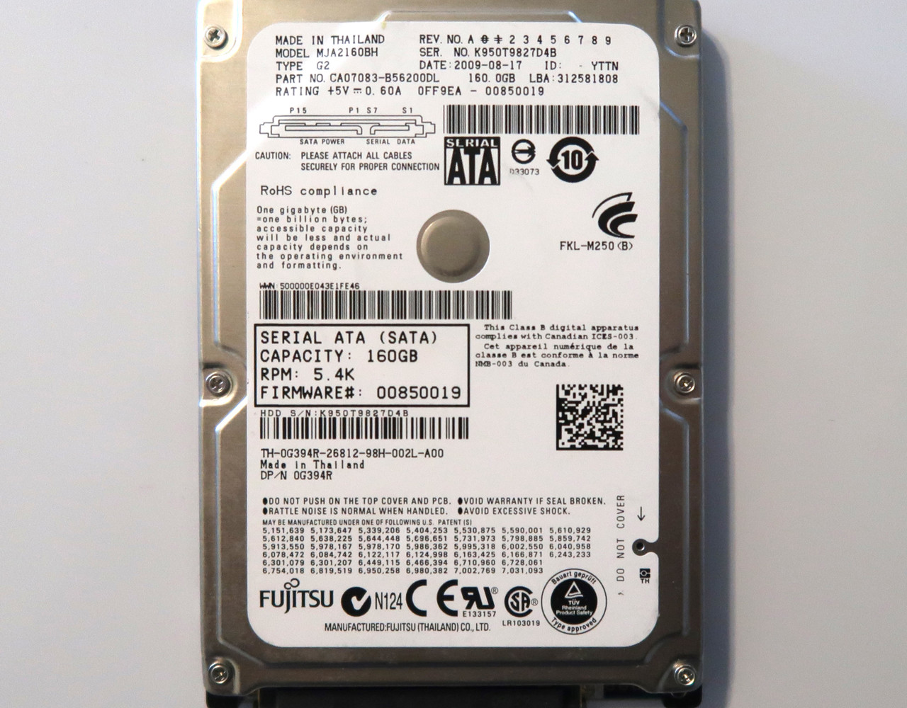 (未使用･未開封品)　MJA2160BH (2.5インチHDD 160GB S-ATA) FUJITSU f4u0baa Fujitsu MJA2160BH 2.5 inch SFF SATA Hard Drive