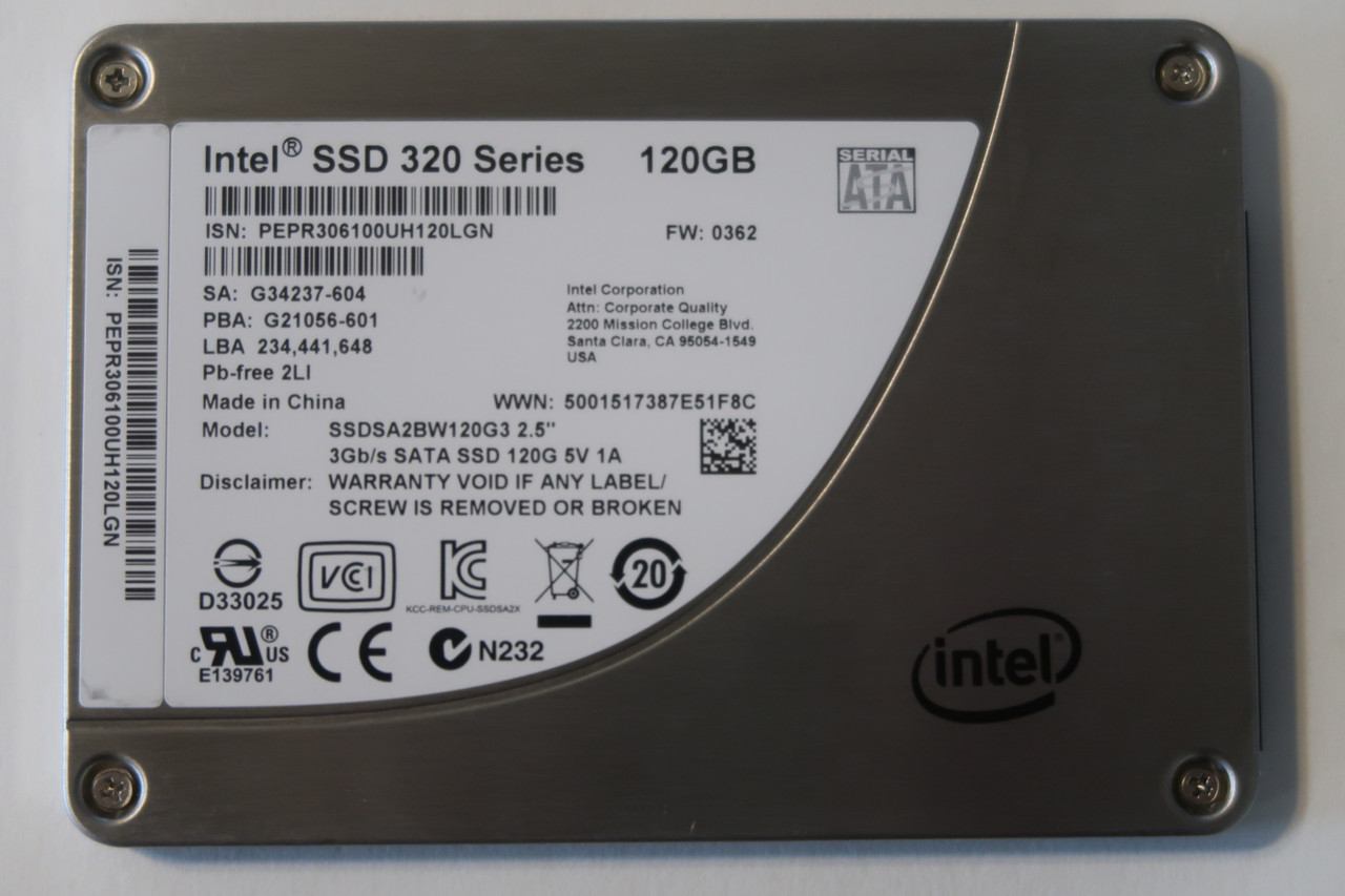 Intel SSDSA2BW120G3 320 Series 3Gb/s FW:0362 120gb 2.5" Sata SSD -  Effective Electronics