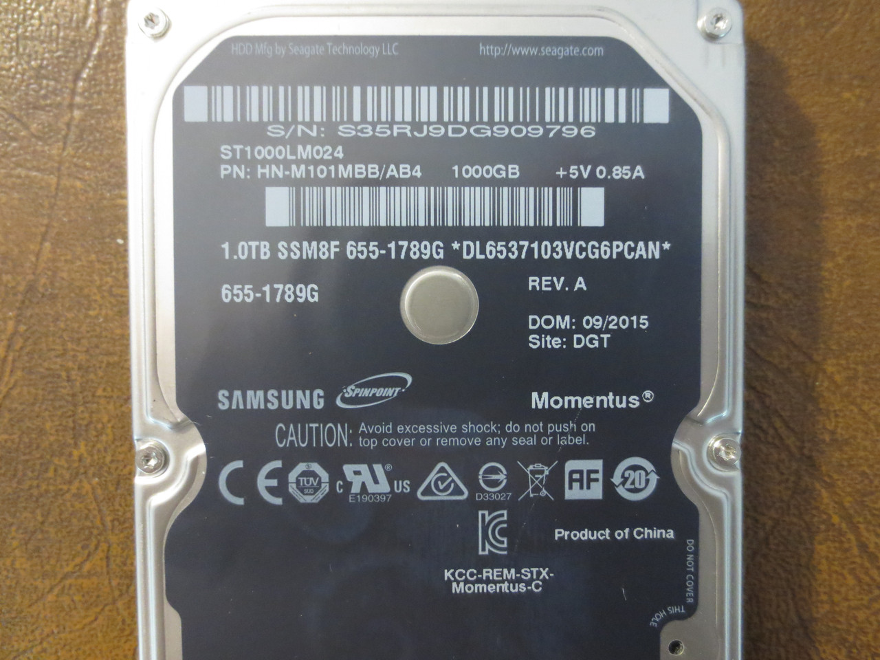 Samsung ST1000LM024 HN-M101MBB/AB4 REV.A DGT Apple#655-1789G 1.0TB Sata -  Effective Electronics