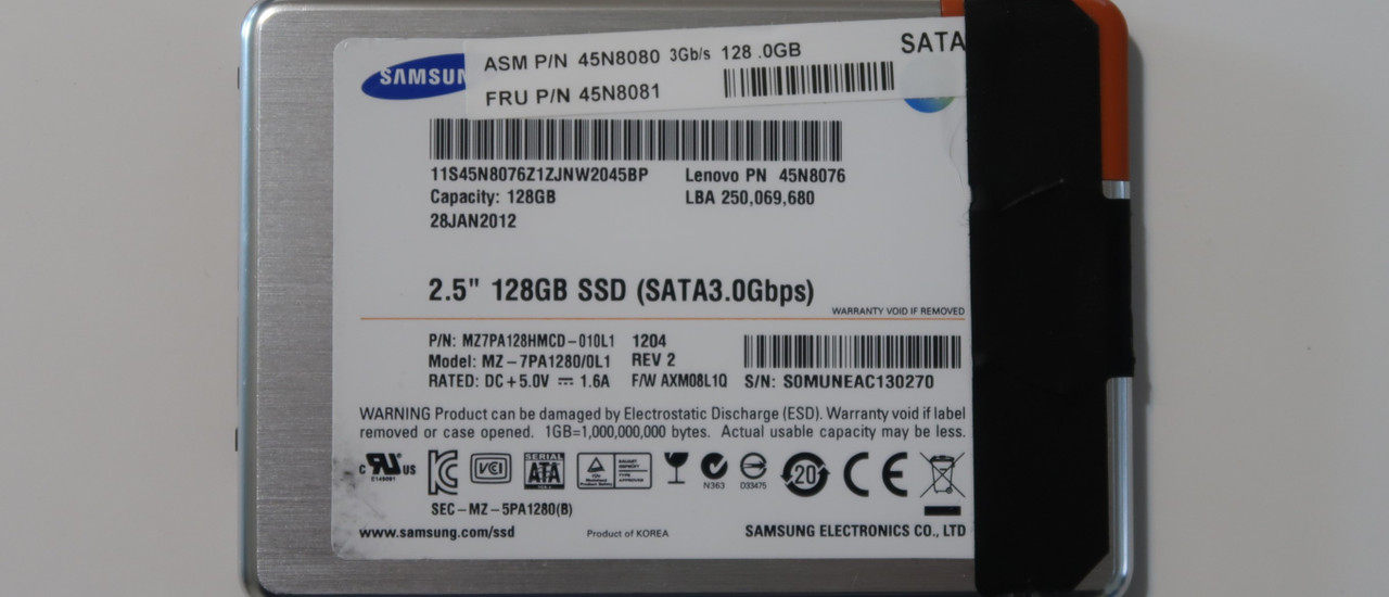 Samsung MZ-7PA1280/0L1 MZ7PA128HMCD-010L1 45N8076 128gb 2.5" Sata SSD -  Effective Electronics
