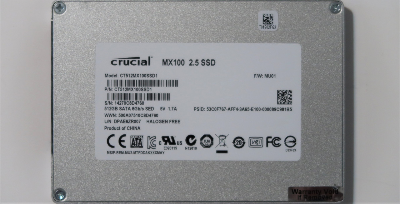Crucial CT512MX100SSD1 MX100 FW:MU01 512gb 2.5" Sata SSD - Effective  Electronics
