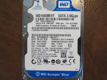 WD WD1600BEVT-08A23T1 DCM:HACTJABB FW:02.01A02 160gb Sata (Donor for Parts)