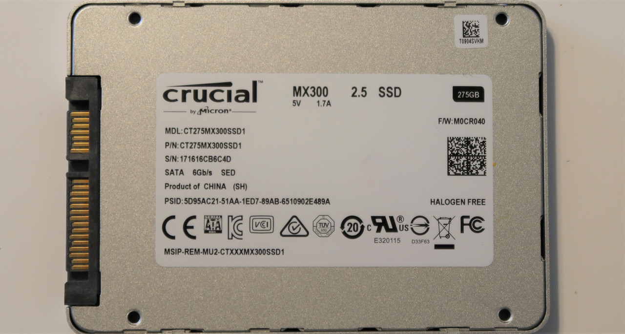 Crucial CT275MX300SSD1 FW:M0CR040 MX300 6Gb/s 275gb 2.5" Sata SSD - Effective Electronics