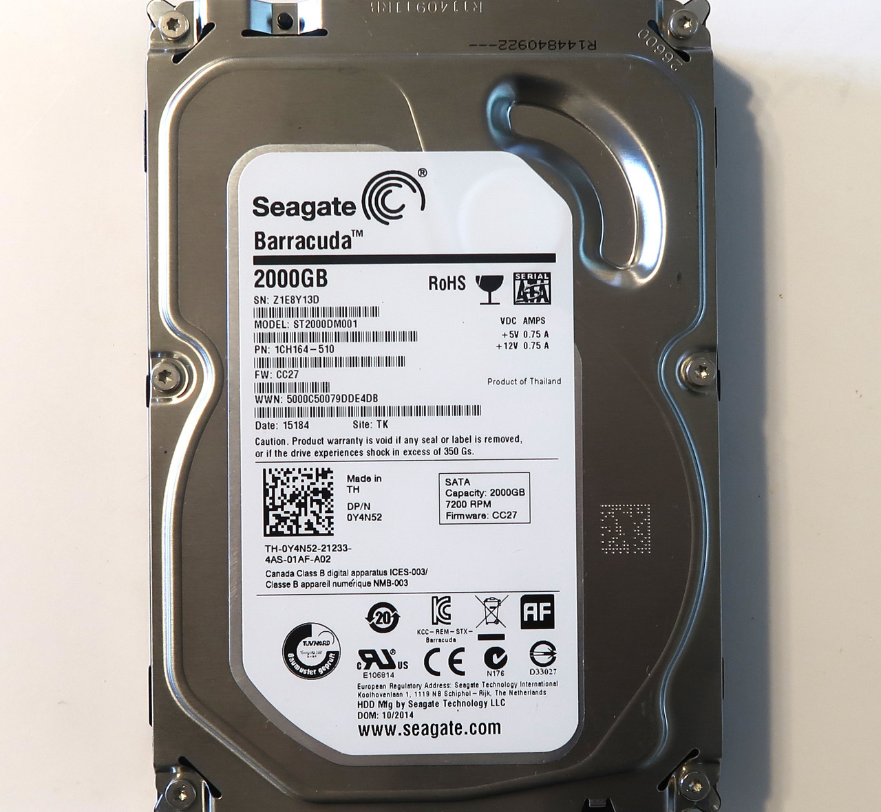 ☆≪中古品≫Seagate 3.5 2T ST2000DM001 x2[t26020508] ST2000DM001