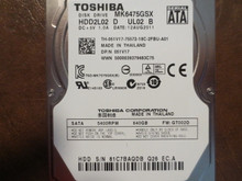 Toshiba MK6475GSX HDD2L02 D UL02 B FW:GT002D 640gb Sata (Donor for Parts) 81C7BAQDB