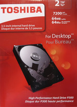 Toshiba 3.5" P300 Internal Desktop 7200rpm 64MB 6gbs 3.5" 2TB Sata HDWD120 "New"