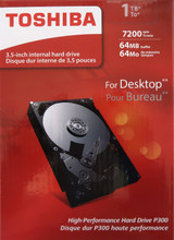 Toshiba 3.5" P300 Internal Desktop 7200rpm 64MB 6gbs 3.5" 1TB Sata HDWD110 "New"