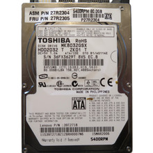 Toshiba MK8032GSX HDD2D32 T ZK01 T 010 B1/AS114E 39T2718 2.5" 80gb Sata MAR2006