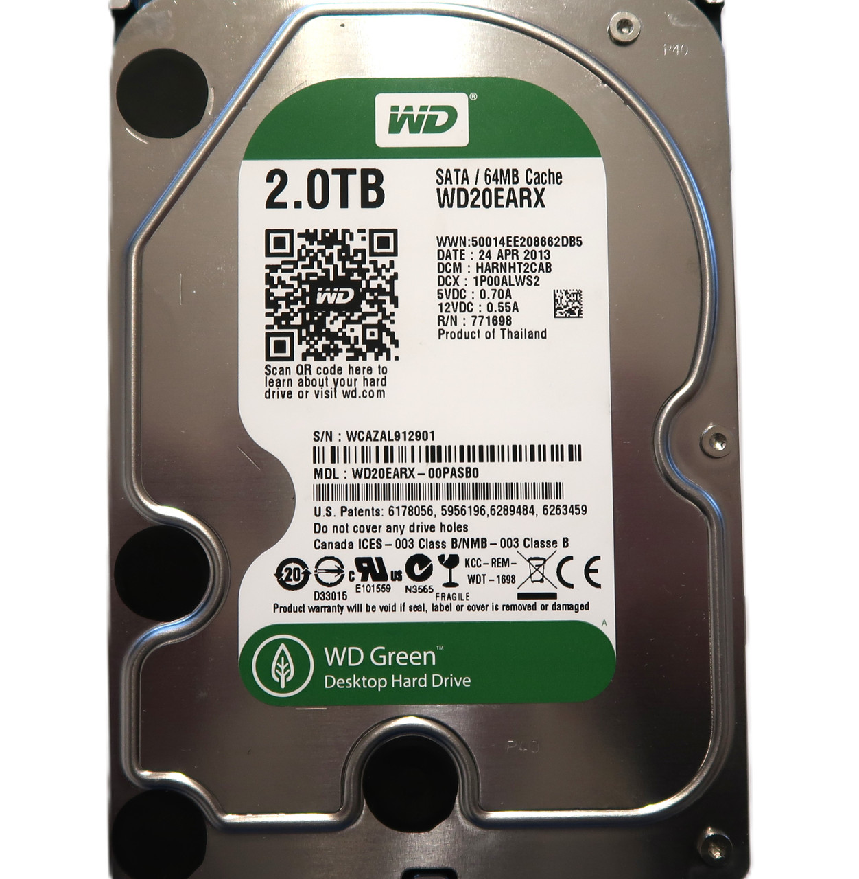 Western Digital WD20EARX-00PASB0 2TB SATA対応 3.5インチ 内蔵