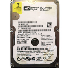 WD WD1200BEVS-07LAT0 HCAJBBN (WXE) Thailand 2.5" 120gb Sata HDD NOV/2006